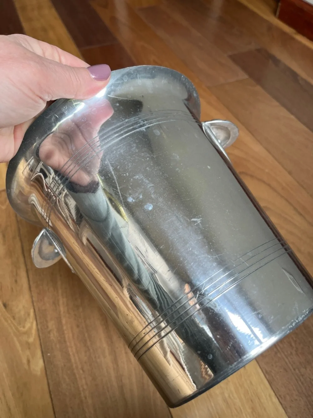 Vintage Perrier Jouet Champagne Bucket Ice Aluminum Silver France